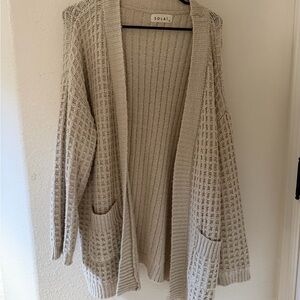 Solai the label waffle cardigan